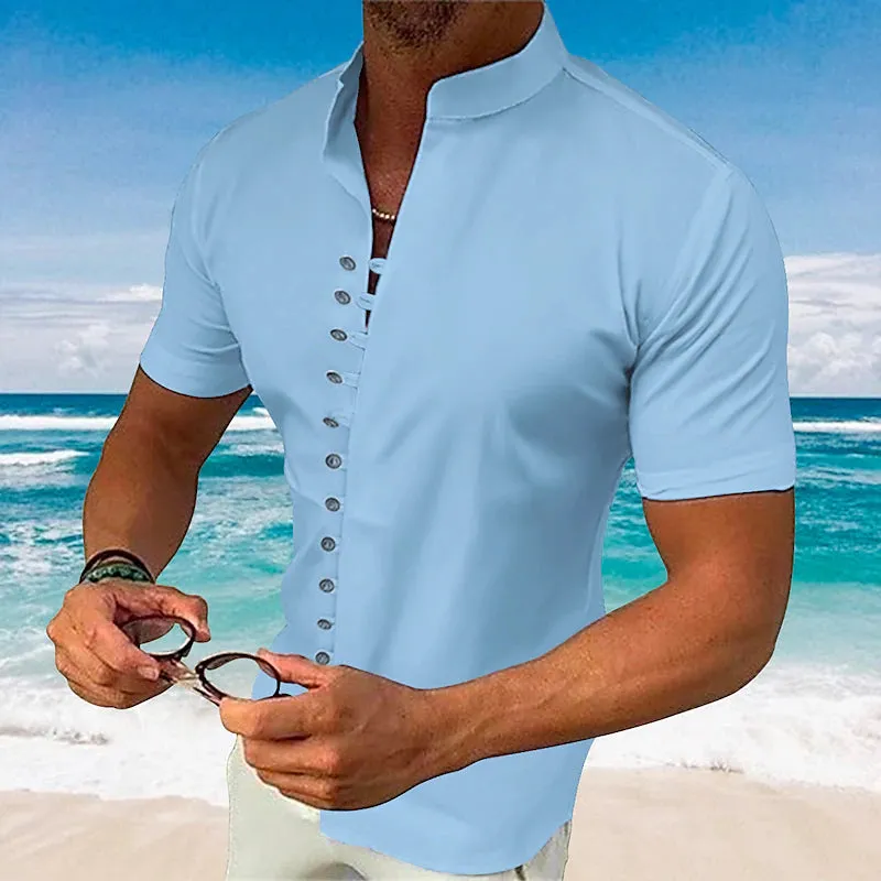 3D Printed Vertigo Design Men's Beach Shirt - Moisture-Wicking Long Sleeve Statement Piece