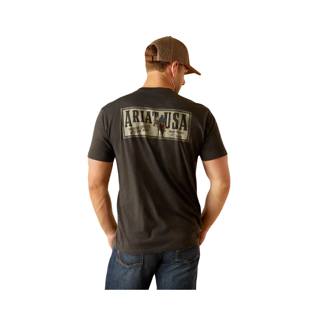 Ariat Men's Rider Label Charcoal Heather T-Shirt