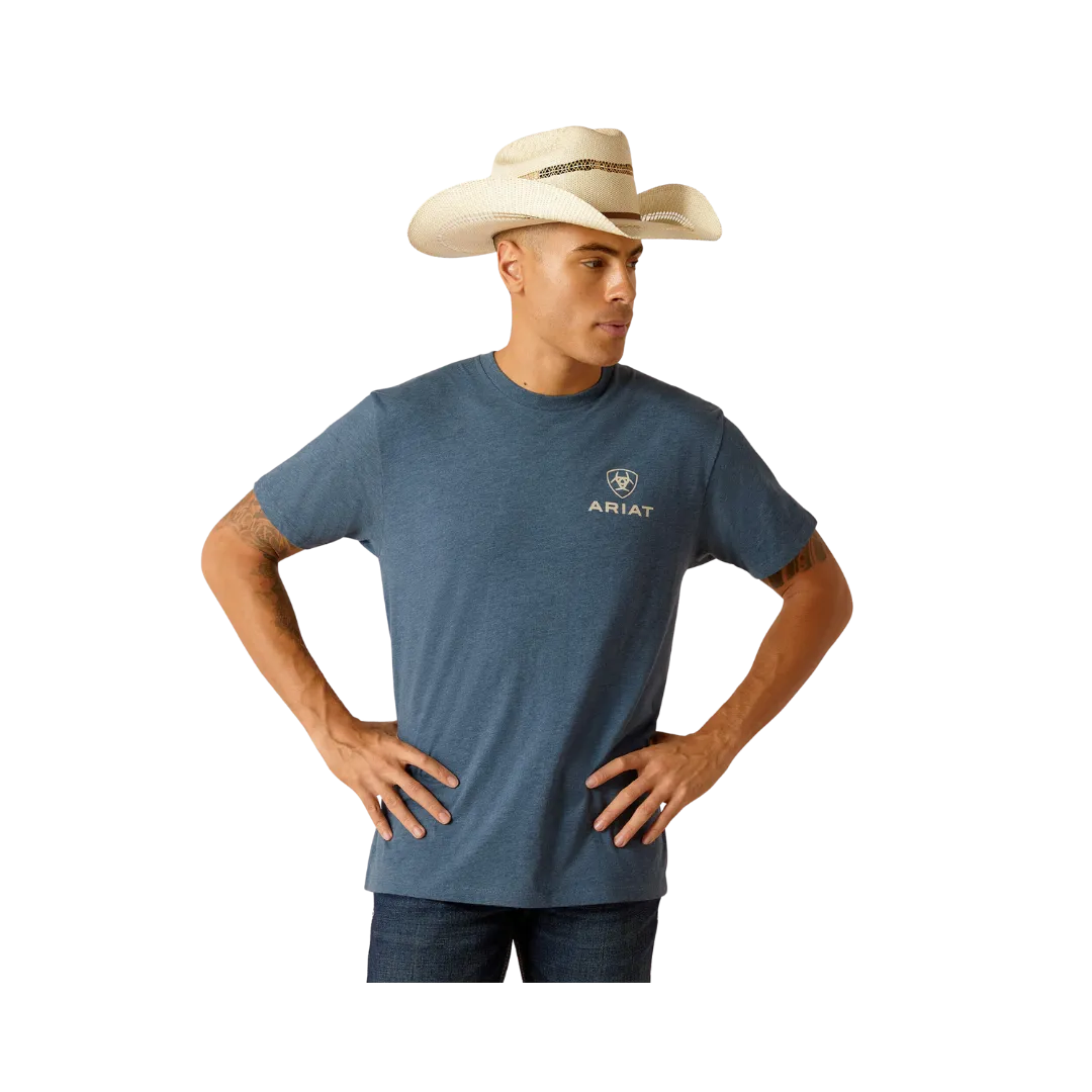 Ariat Men's Sw Bison Sailor Blue Heather T-Shirt