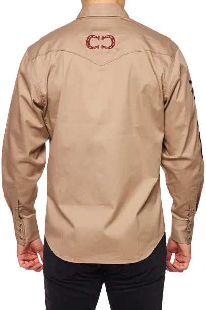 Avalon Men's Solid Rodeo Khaki Shirt