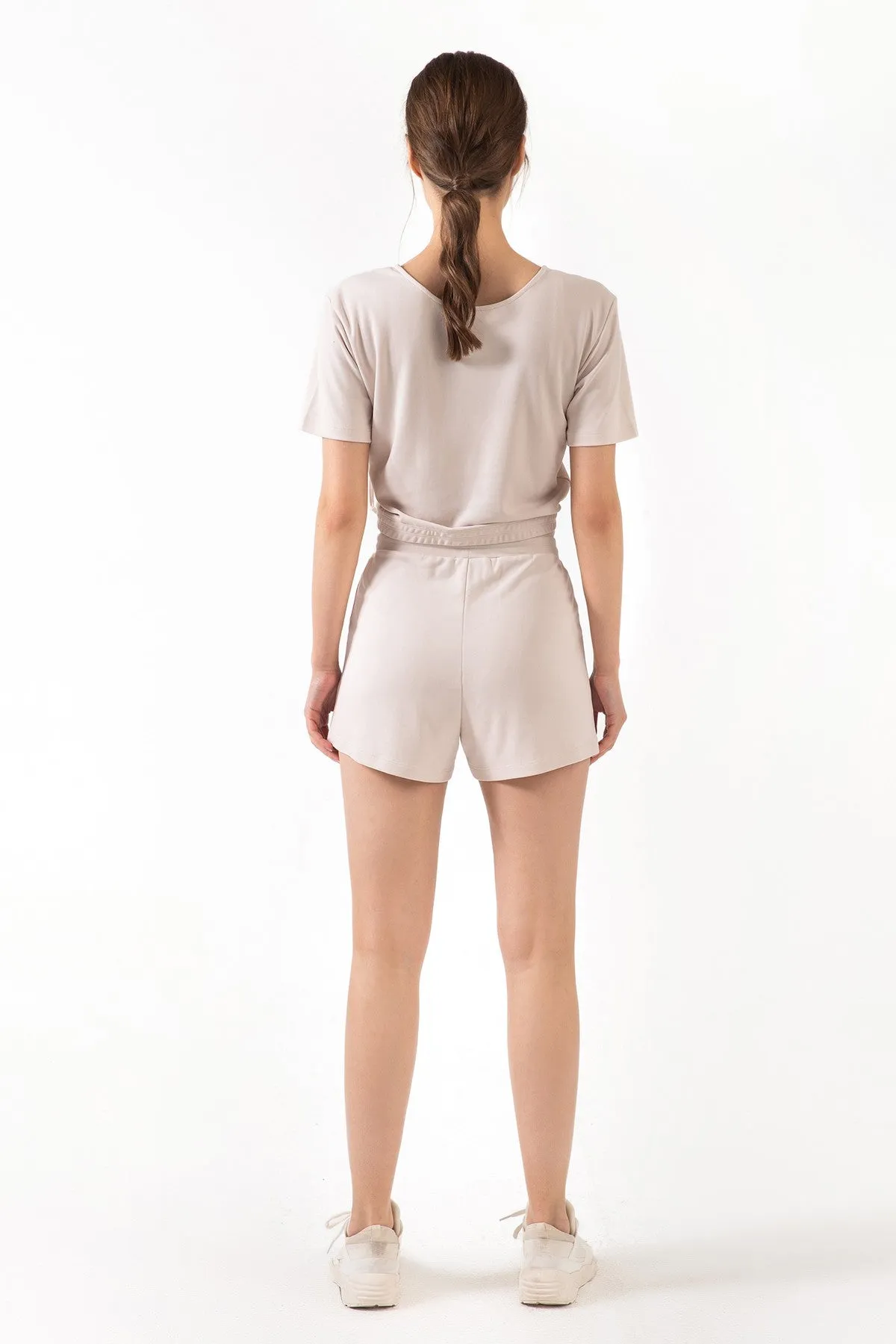 Bandage Short Sleeve Shirts Reversible Wear