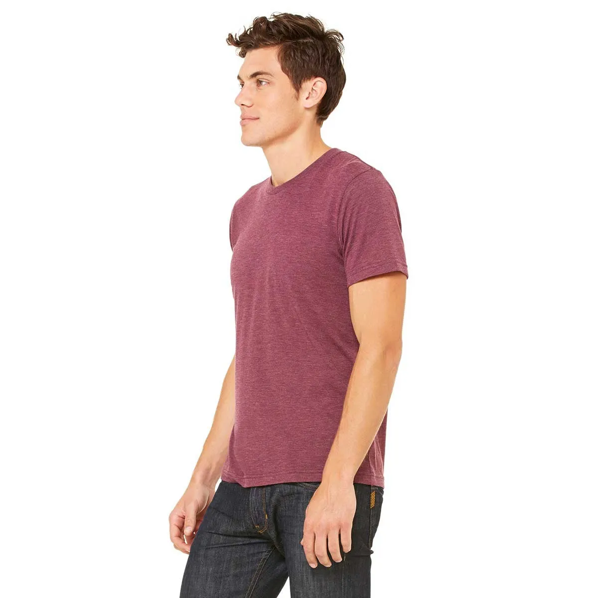 Bella   Canvas Unisex Maroon Triblend Short-Sleeve T-Shirt