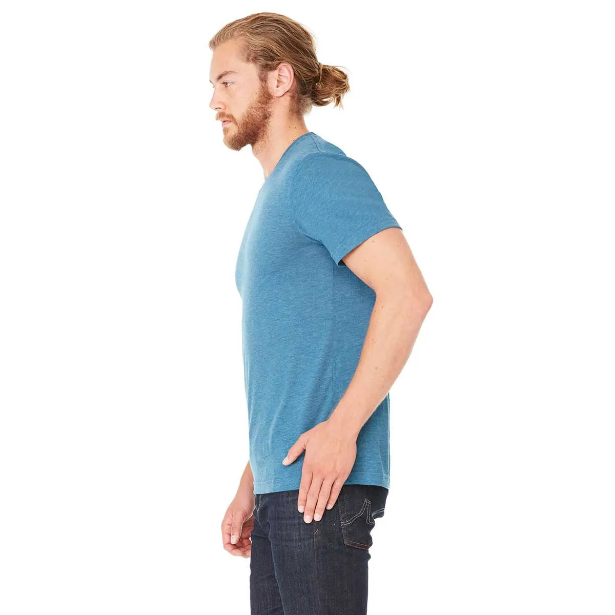 Bella   Canvas Unisex Steel Blue Triblend Short-Sleeve T-Shirt
