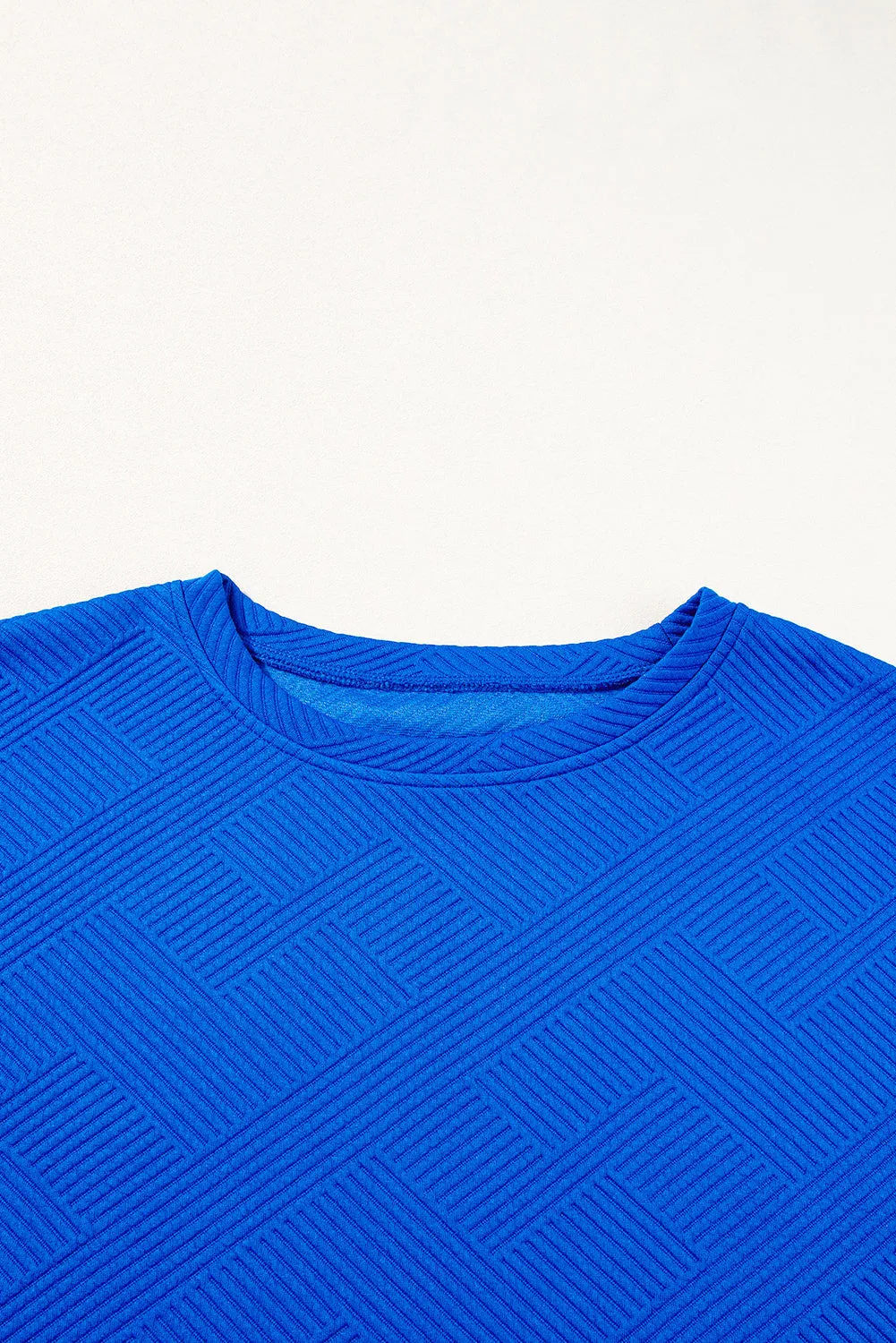 Blue Short Sleeve Collared Blouse
