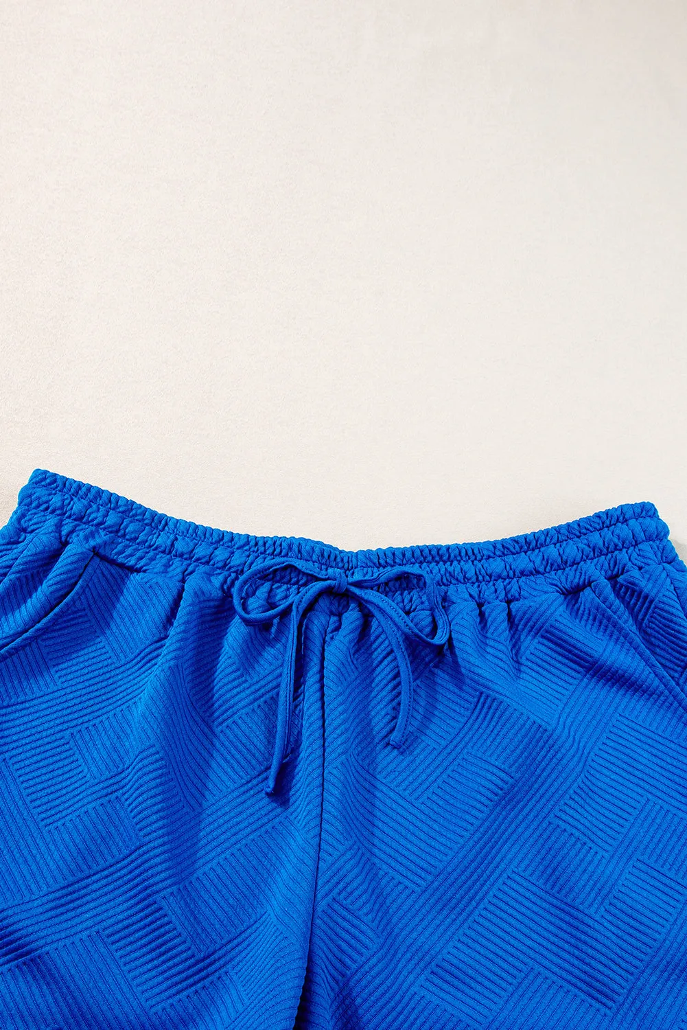 Blue Short Sleeve Collared Blouse