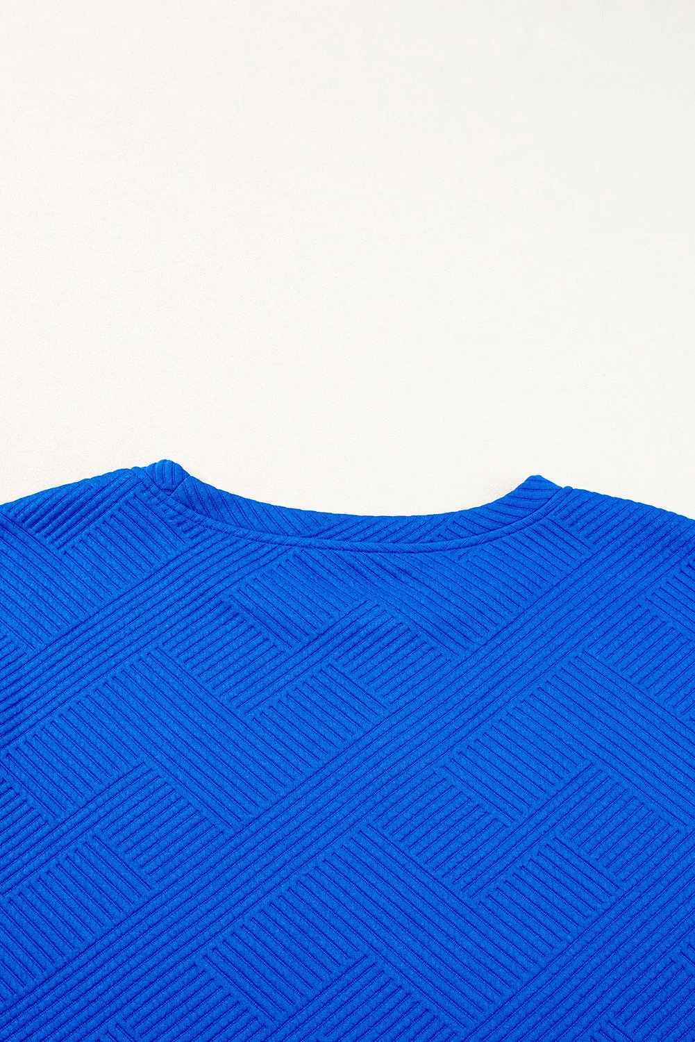 Blue Short Sleeve Collared Blouse