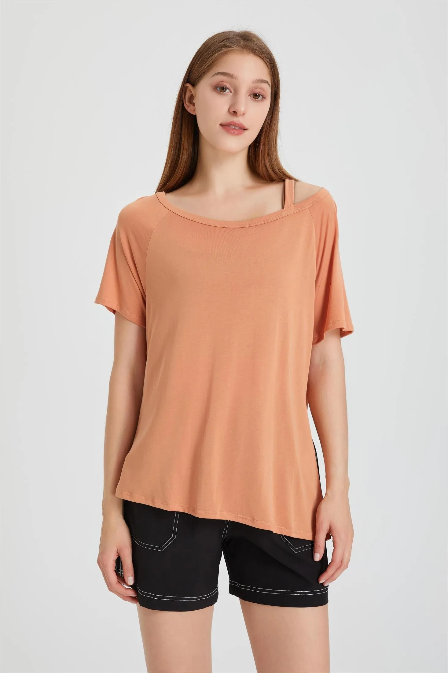 Boat Neck Short Sleeve T-Shirt