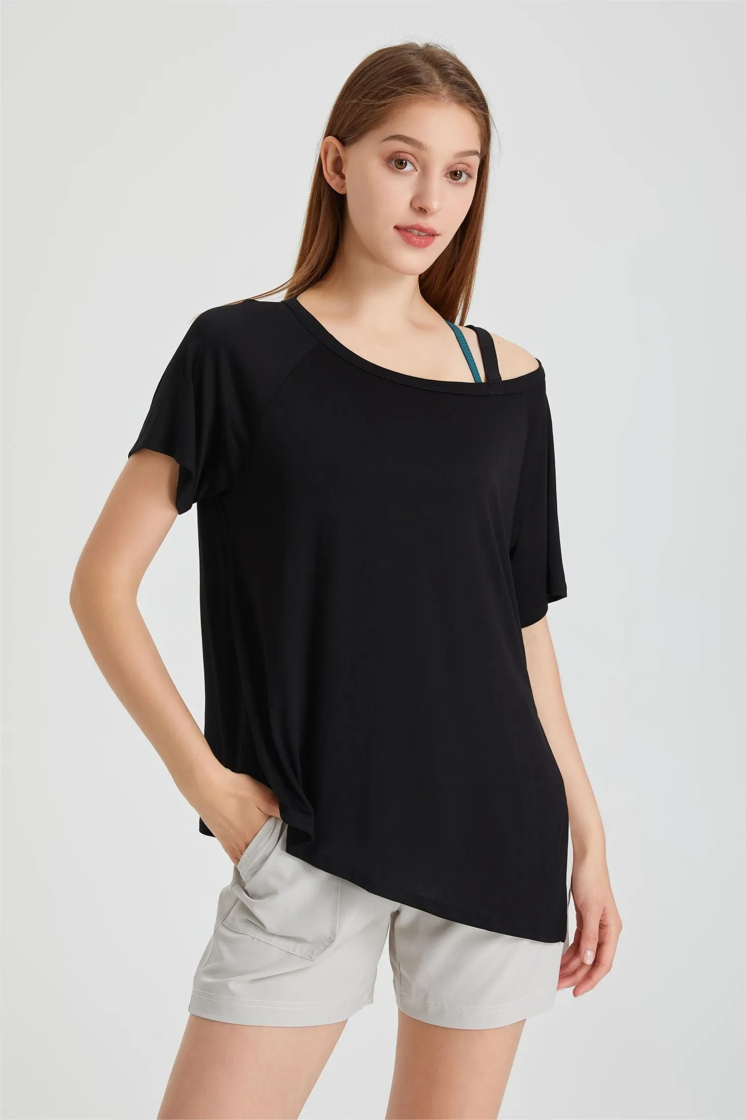 Boat Neck Short Sleeve T-Shirt