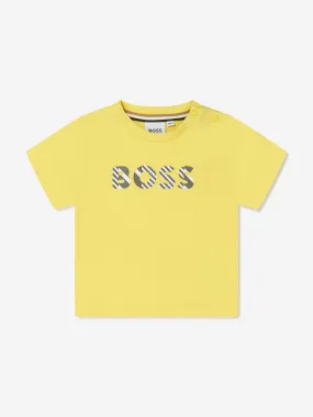 BOSS Baby Boys Logo Print T-Shirt in Yellow