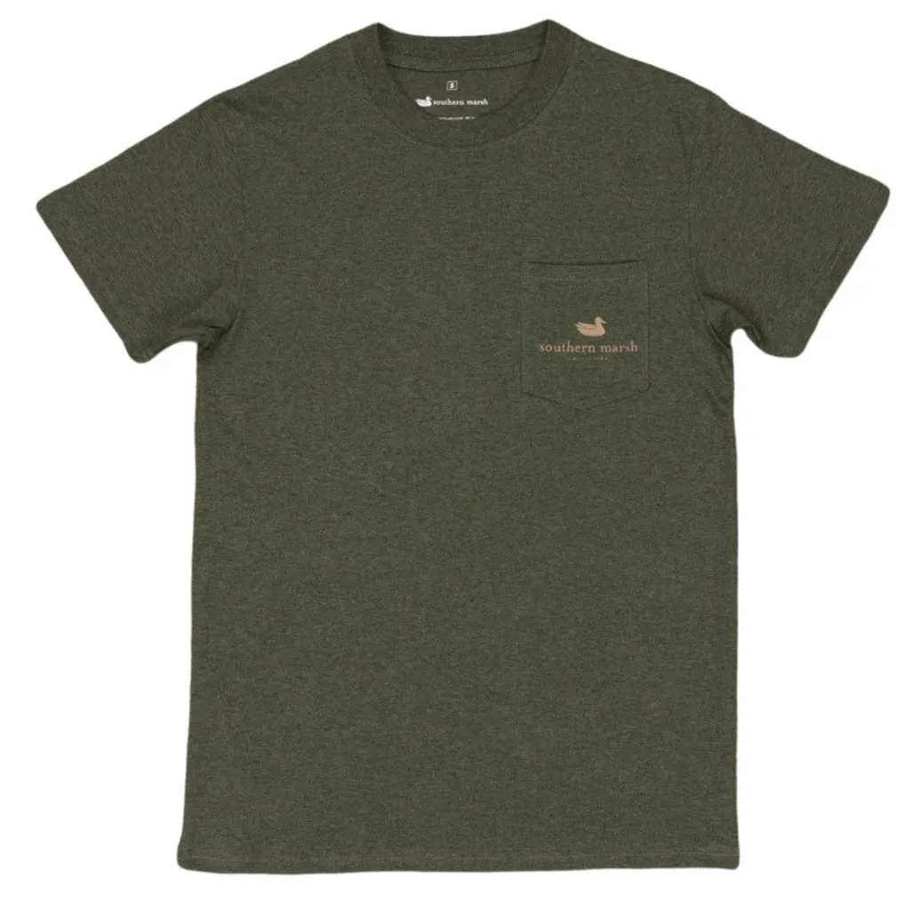 Branding Collection - Hunting Dog Tee in Washed Dark Green by Southern Marsh