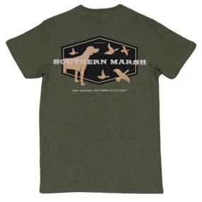 Branding Collection - Hunting Dog Tee in Washed Dark Green by Southern Marsh