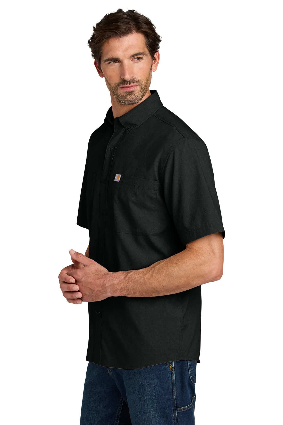 Carhartt Force Sun Defender Short Sleeve Custom Shirts, Black