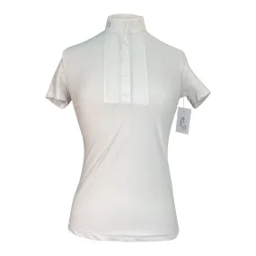 Cavalleria Toscana Jersey S/S Competition Shirt w/Pleated Bib in White - Women's Small