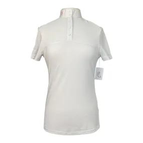 Cavalleria Toscana Knit Perforated Show Shirt in White - Women's Medium