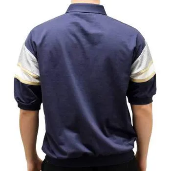Classics By Palmland S/S Horizontal Pieced Banded Bottom BL20-6090BT-628 Navy