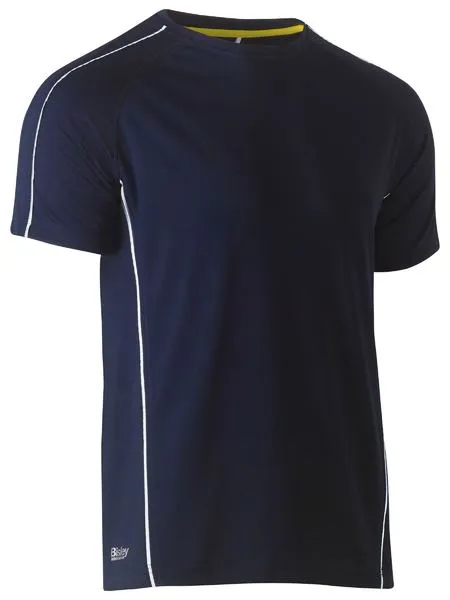 Cool Mesh Tee With Reflective Piping - BK1426