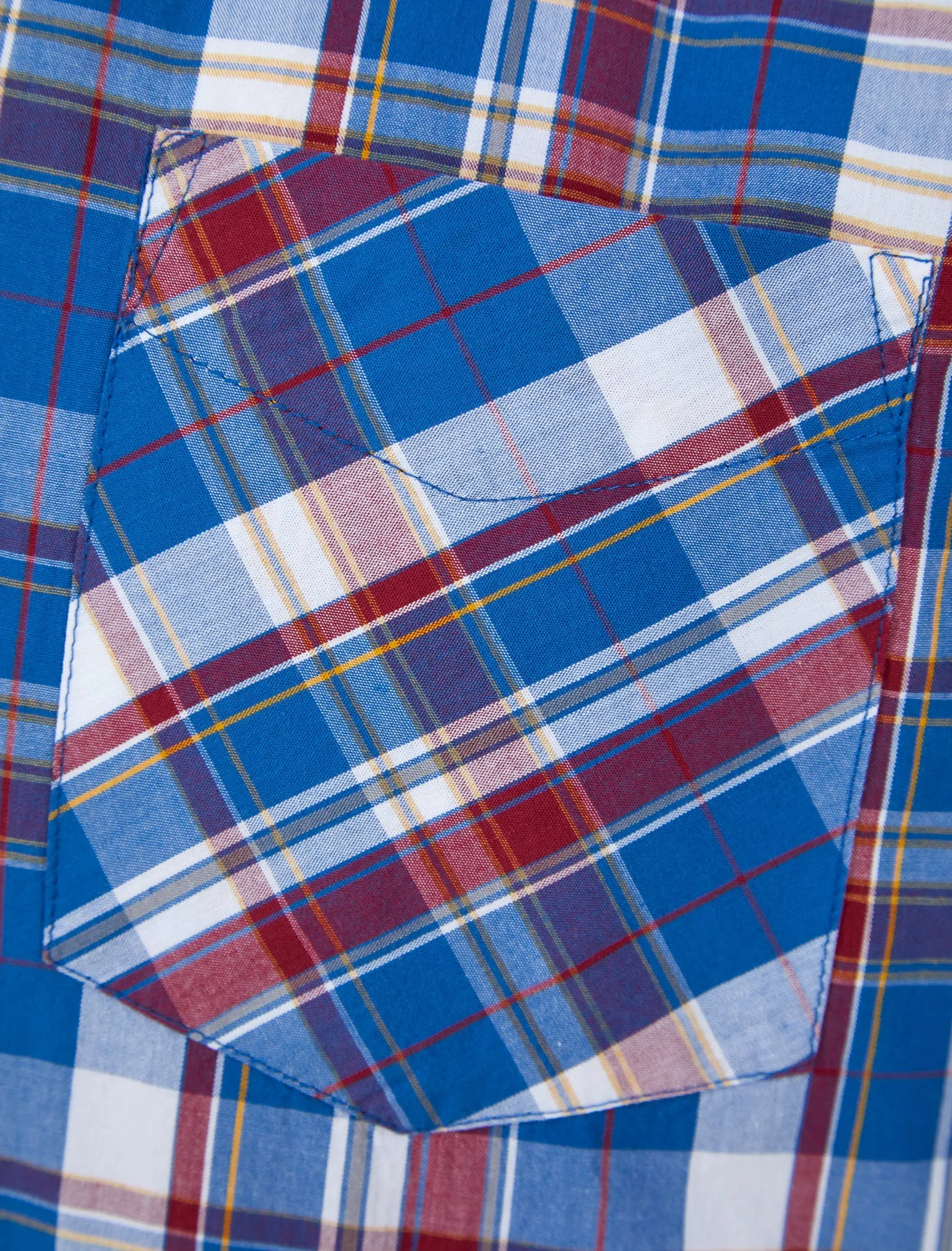 Cristobal Checked Cotton Short Sleeve Shirt in Red Check  - Tokyo Laundry