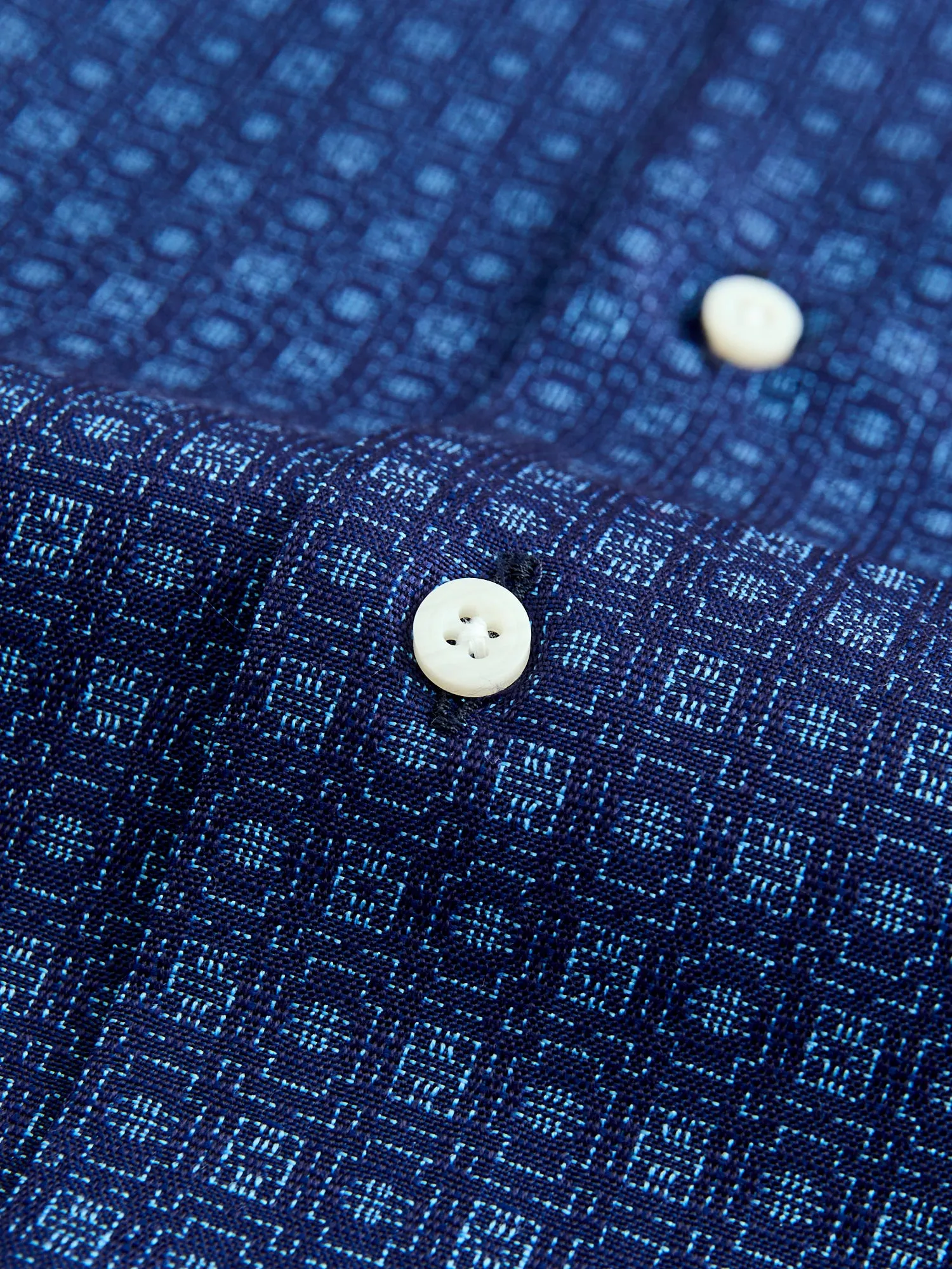 Dobby Camp Shirt in Indigo