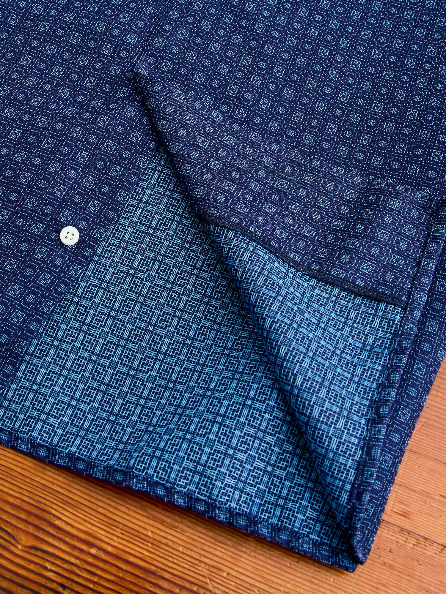 Dobby Camp Shirt in Indigo