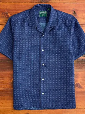 Dobby Camp Shirt in Indigo