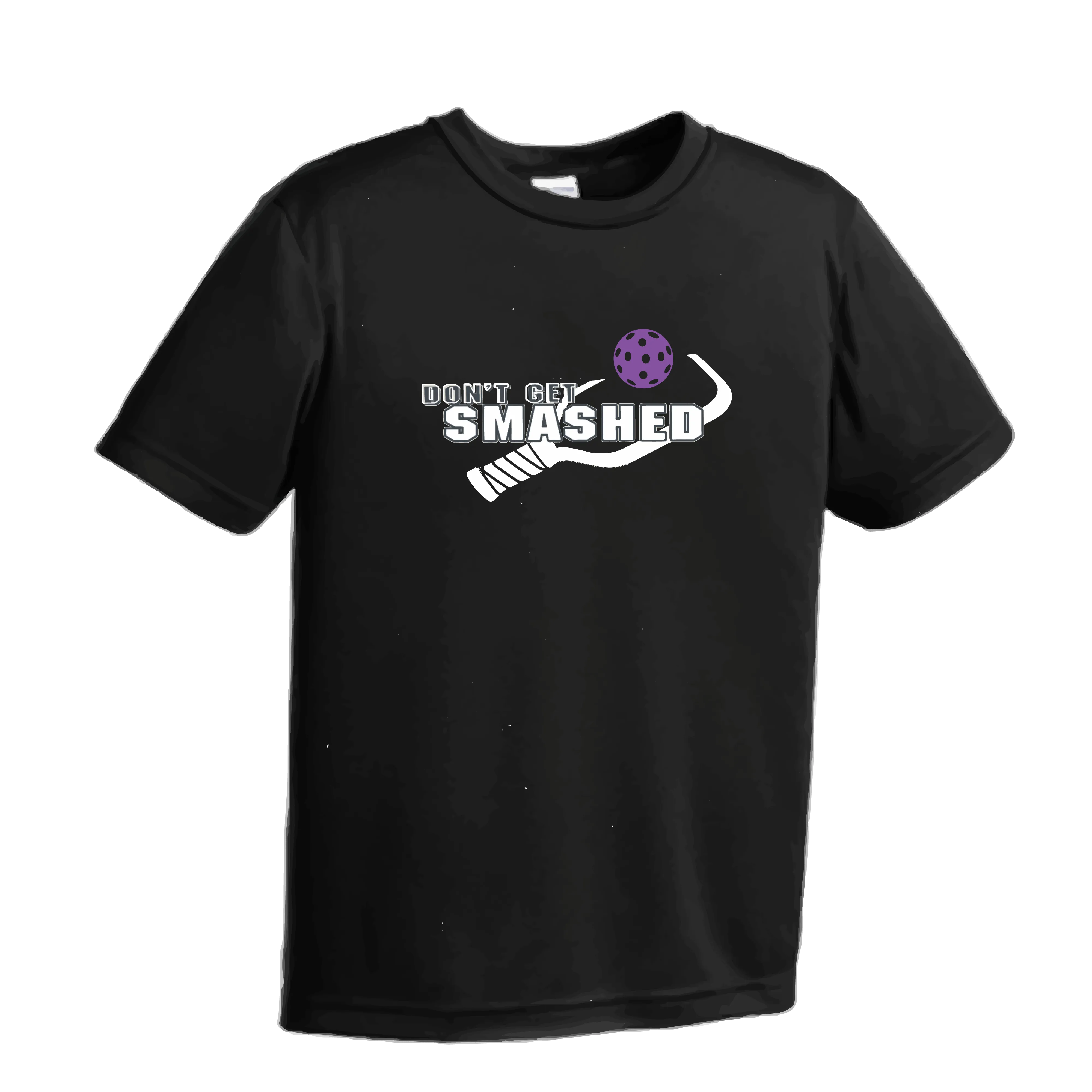 Don't Get Smashed (Purple White Yellow Pickleball Colors) | Youth Short Sleeve Pickleball Shirts | 100% Polyester