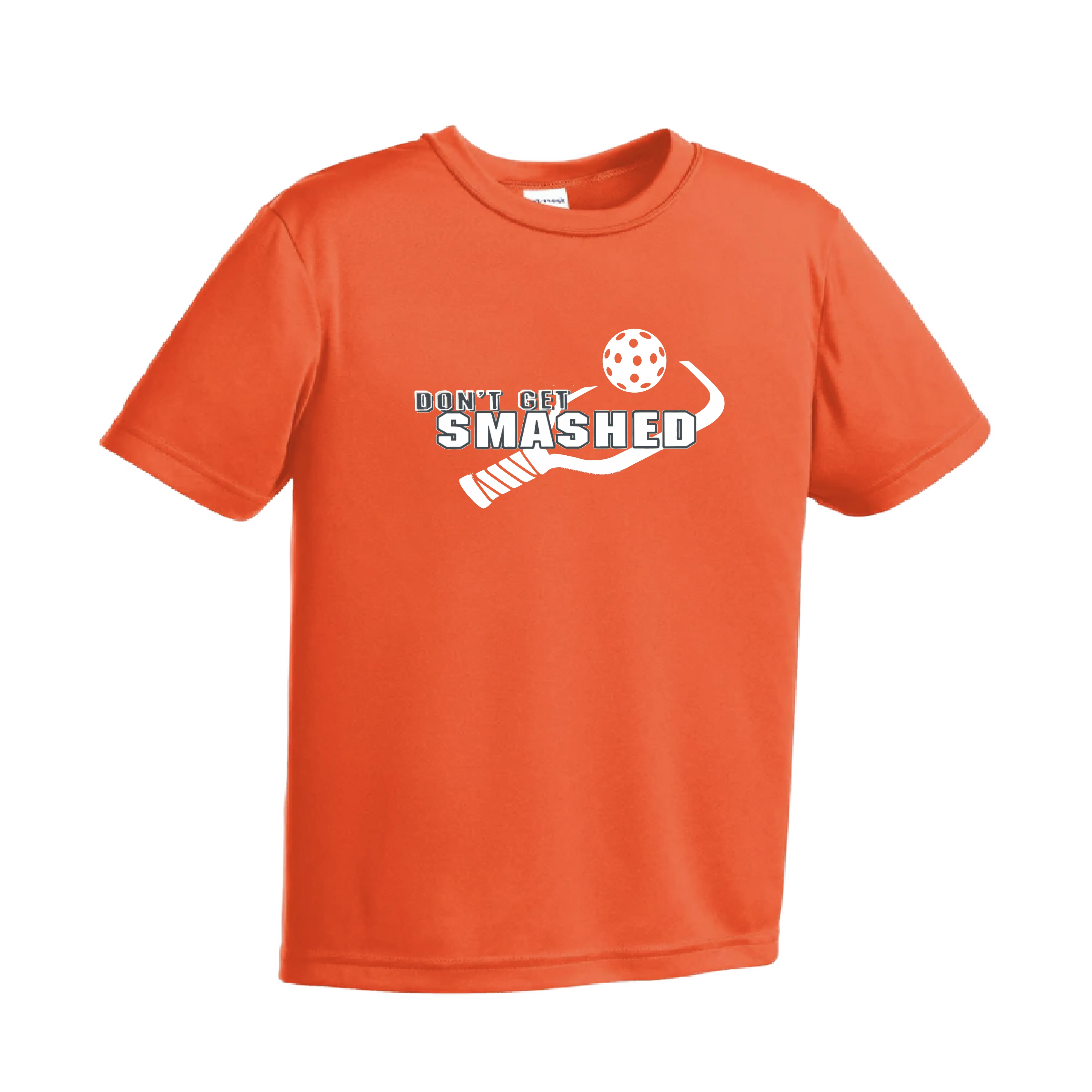Don't Get Smashed (Purple White Yellow Pickleball Colors) | Youth Short Sleeve Pickleball Shirts | 100% Polyester
