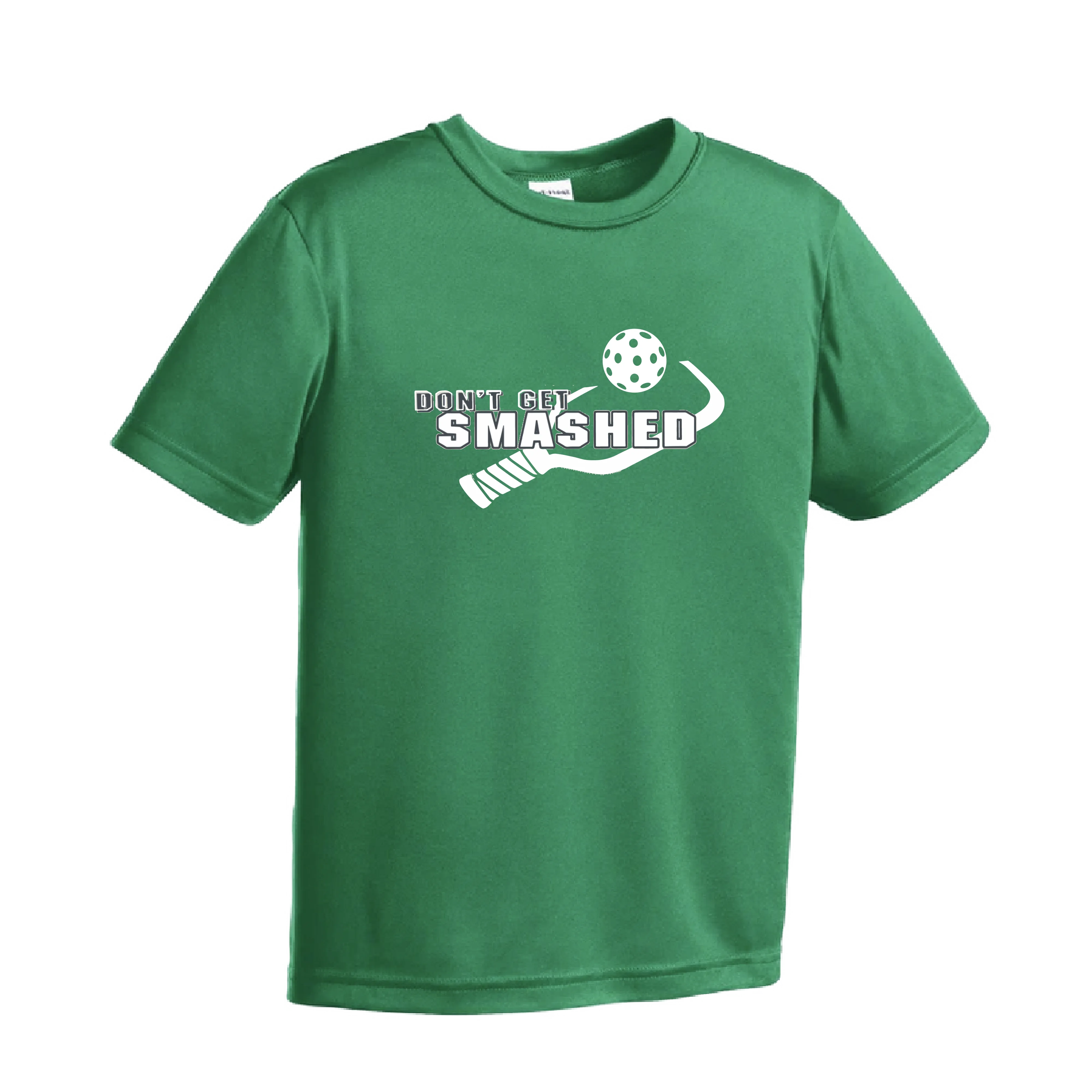 Don't Get Smashed (Purple White Yellow Pickleball Colors) | Youth Short Sleeve Pickleball Shirts | 100% Polyester