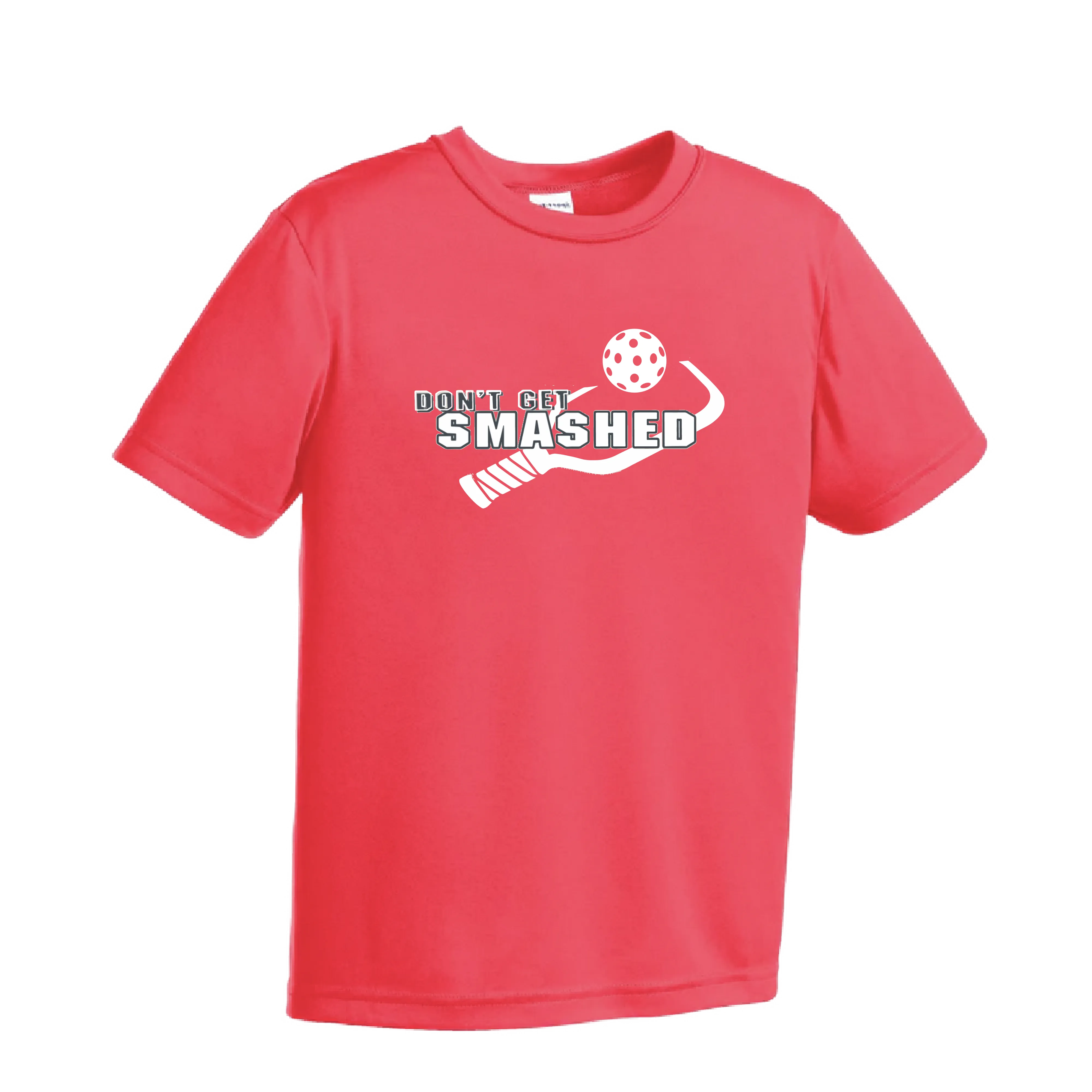 Don't Get Smashed (Purple White Yellow Pickleball Colors) | Youth Short Sleeve Pickleball Shirts | 100% Polyester
