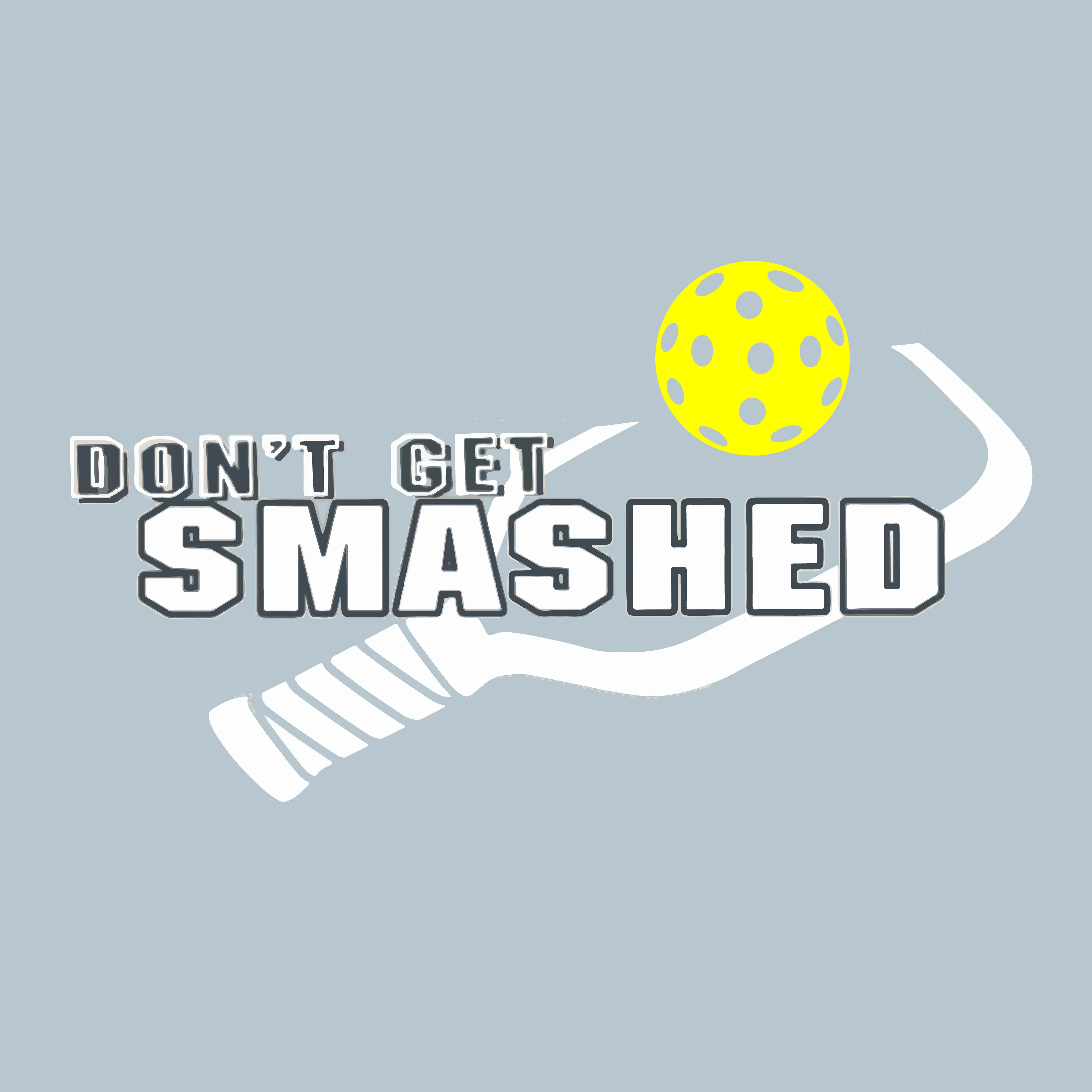 Don't Get Smashed (Purple White Yellow Pickleball Colors) | Youth Short Sleeve Pickleball Shirts | 100% Polyester