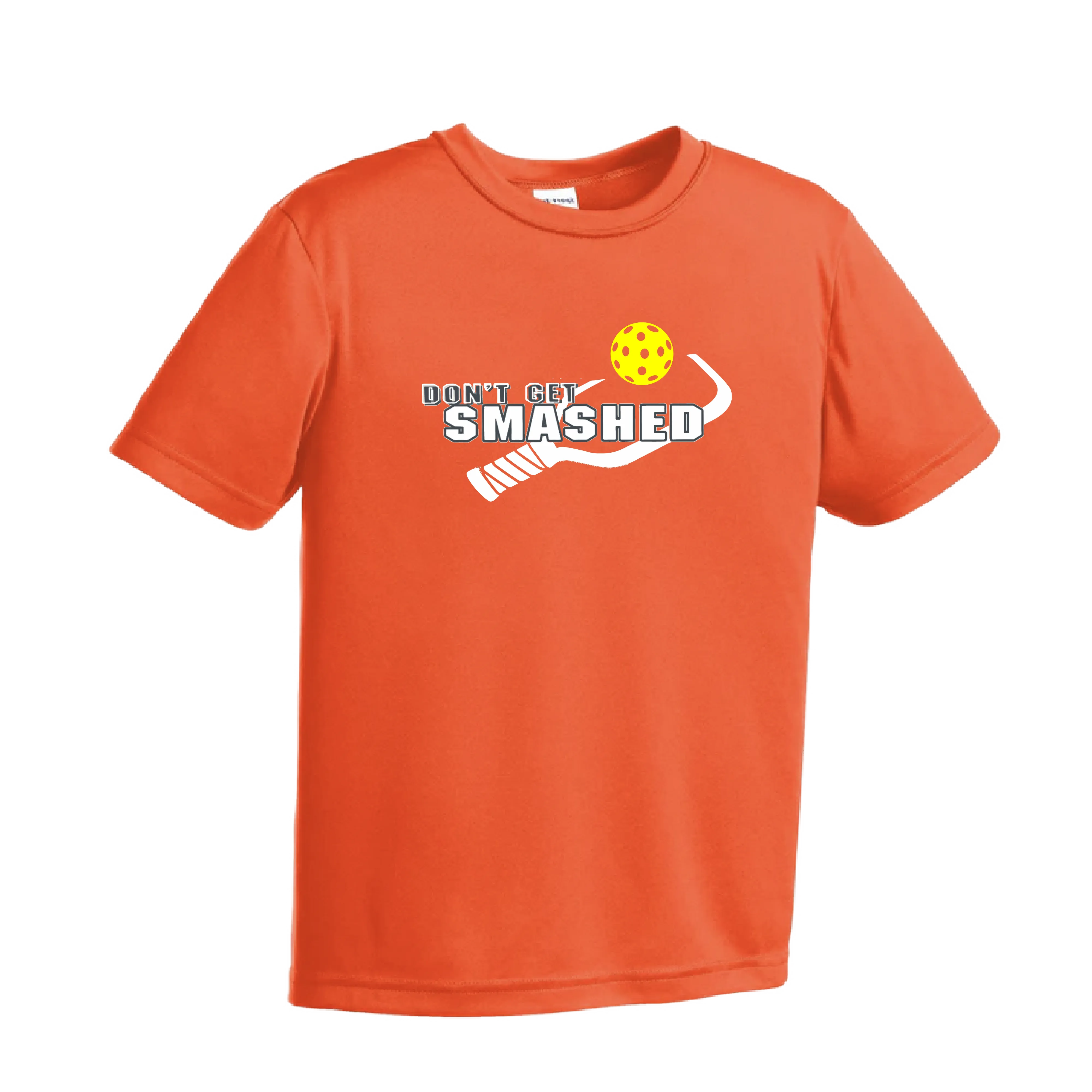 Don't Get Smashed (Purple White Yellow Pickleball Colors) | Youth Short Sleeve Pickleball Shirts | 100% Polyester