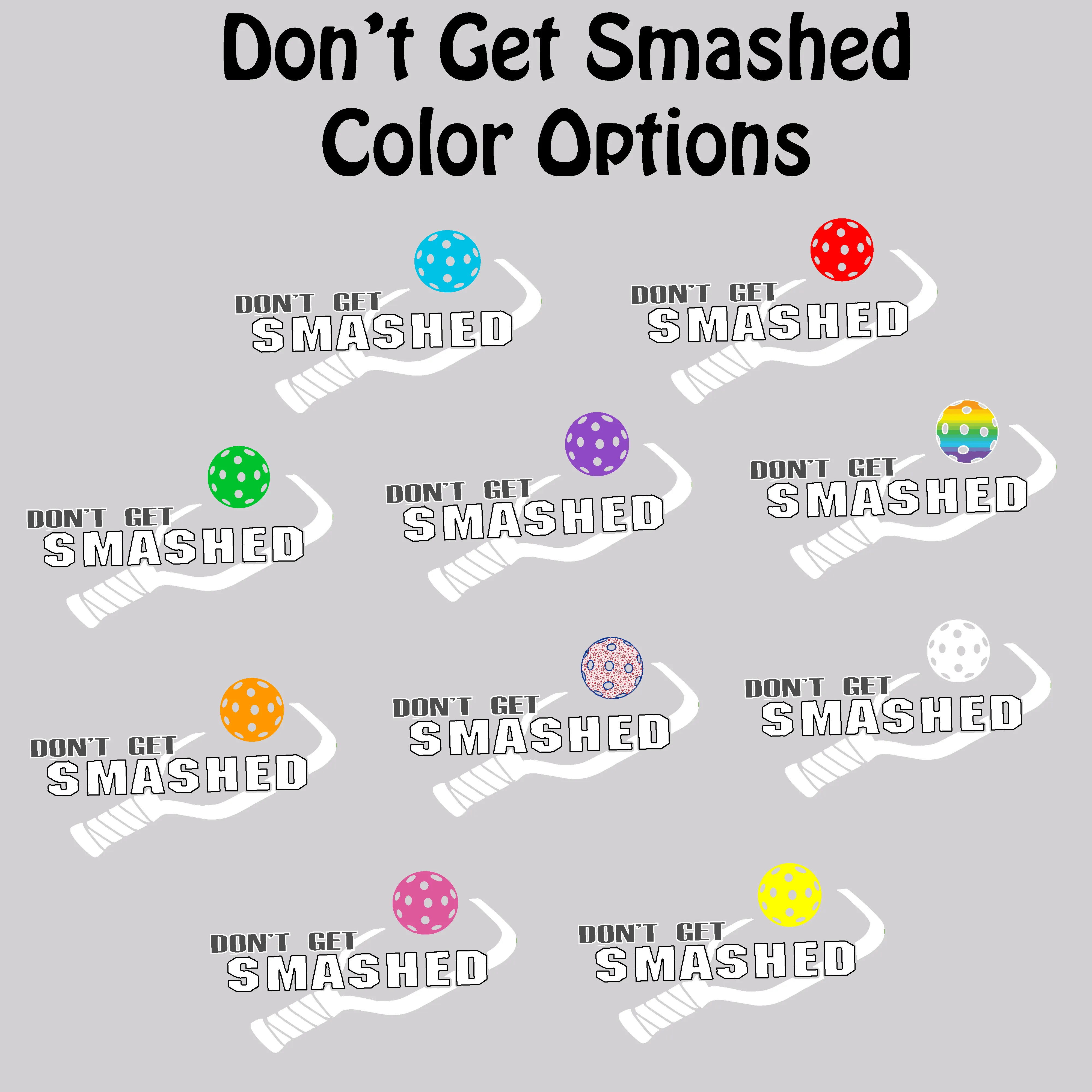 Don't Get Smashed (Purple White Yellow Pickleball Colors) | Youth Short Sleeve Pickleball Shirts | 100% Polyester