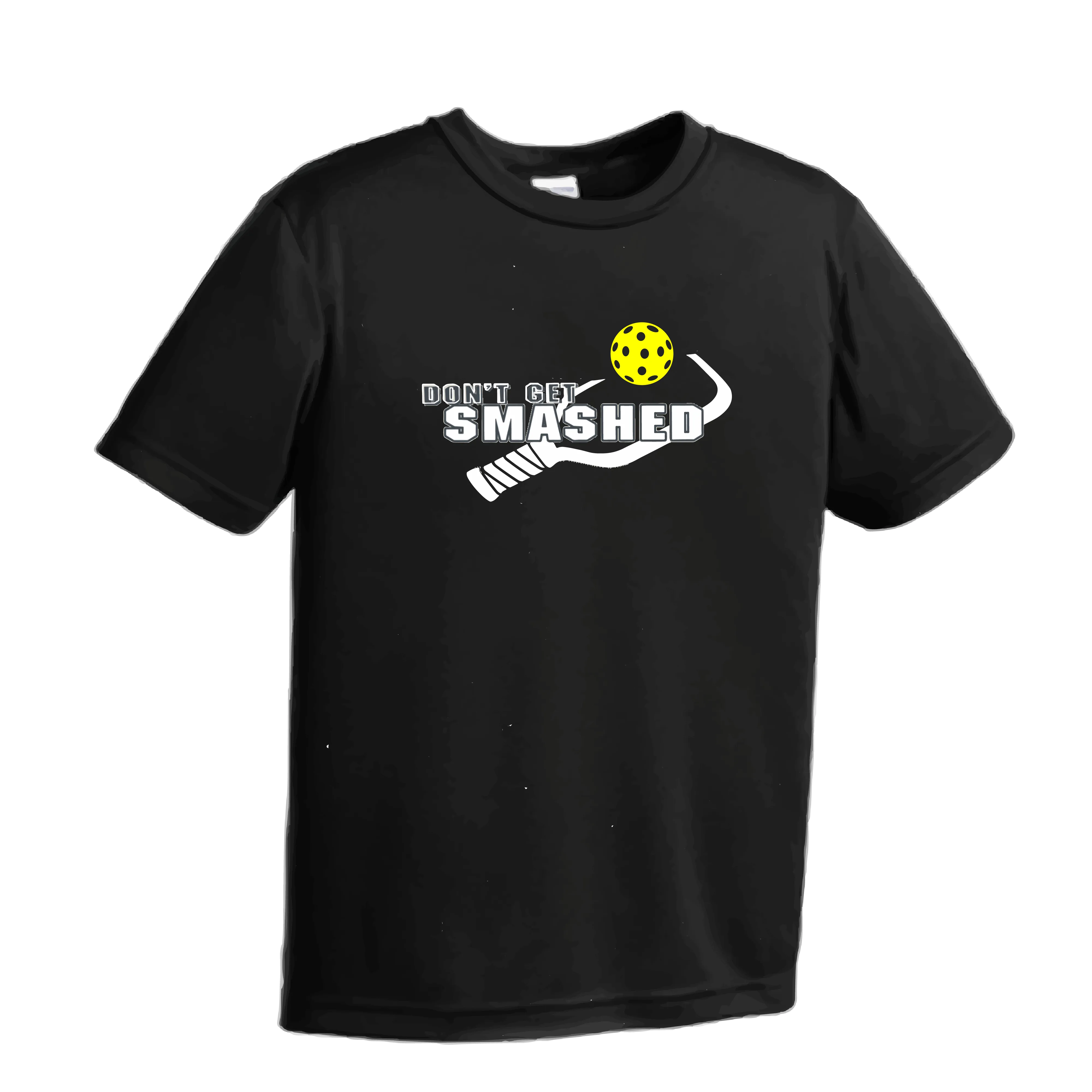 Don't Get Smashed (Purple White Yellow Pickleball Colors) | Youth Short Sleeve Pickleball Shirts | 100% Polyester
