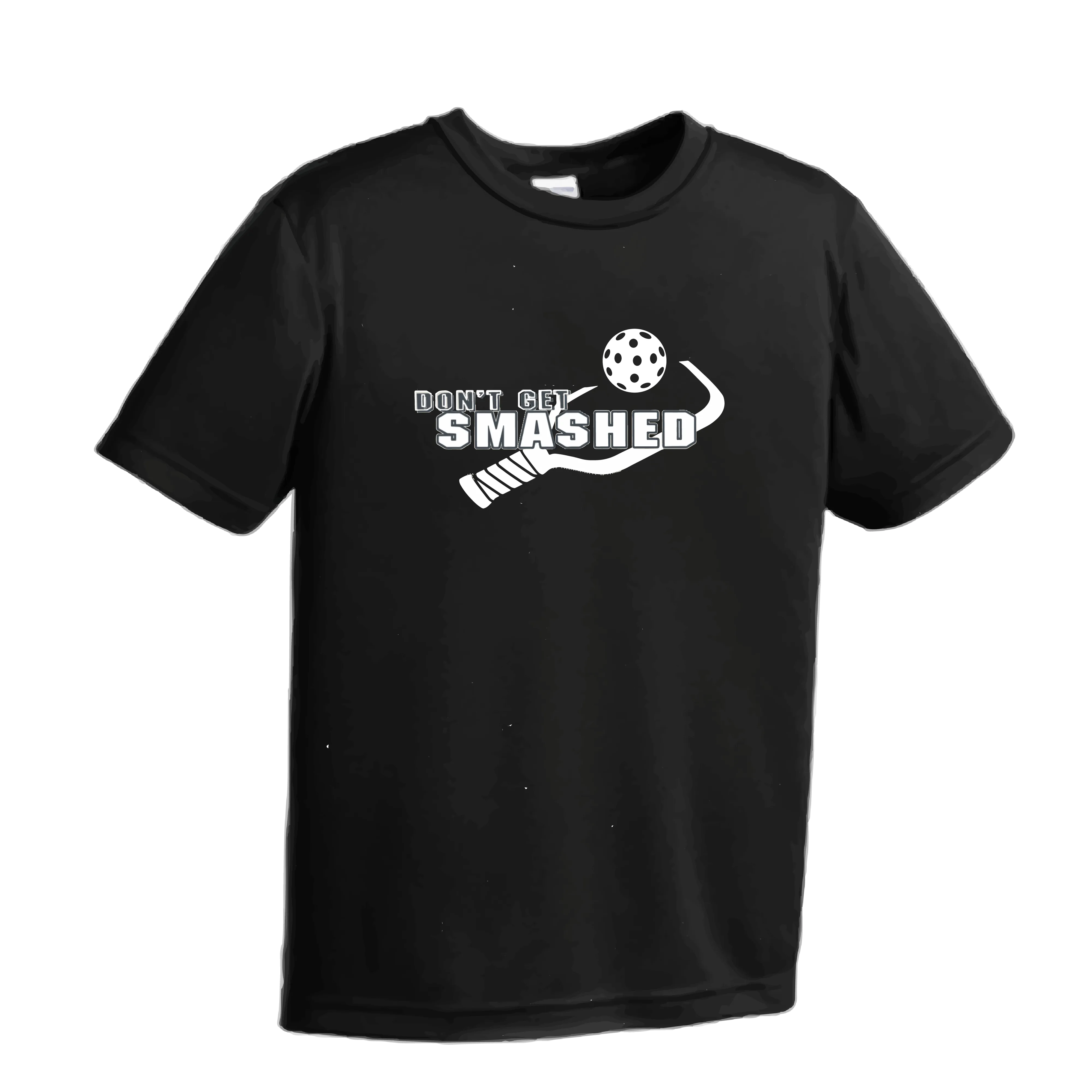 Don't Get Smashed (Purple White Yellow Pickleball Colors) | Youth Short Sleeve Pickleball Shirts | 100% Polyester