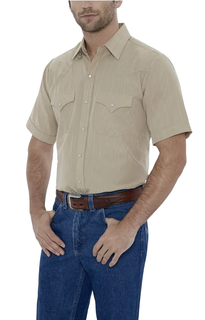 Ely Mens Short Sleeve Tone on Tone Shirt Style 15201634