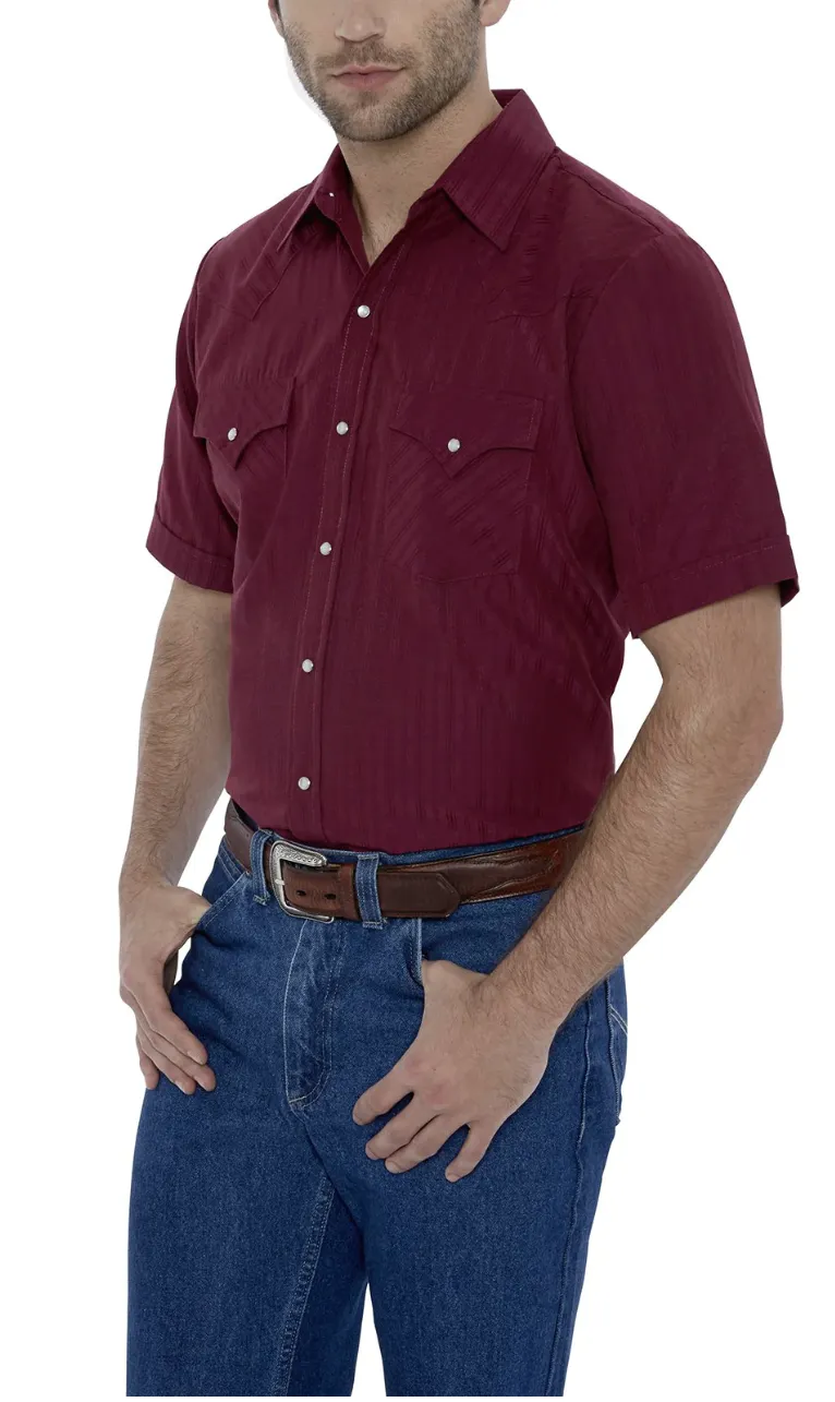 Ely Mens Short Sleeve Tone on Tone Shirt Style 15201634