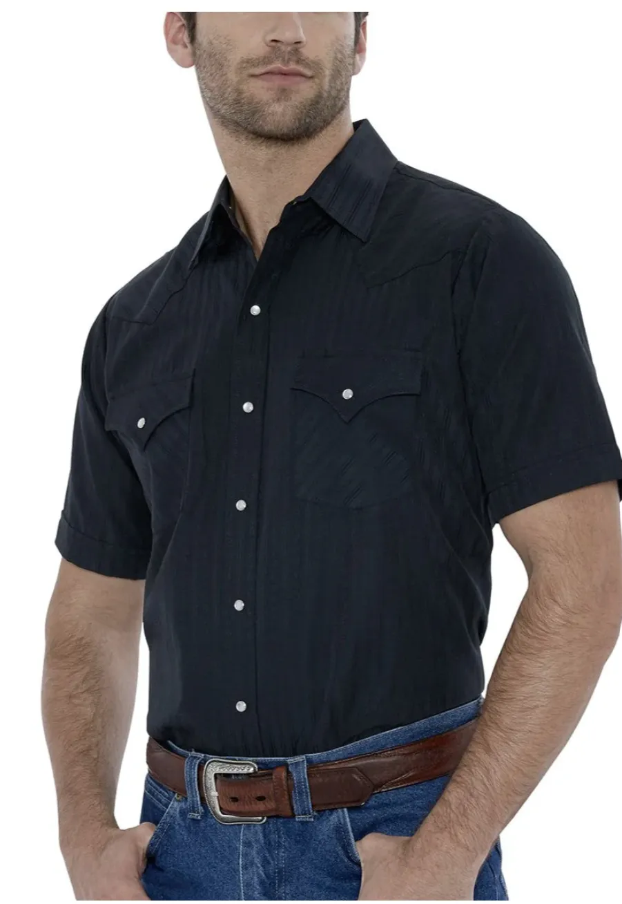 Ely Mens Short Sleeve Tone on Tone Shirt Style 15201634