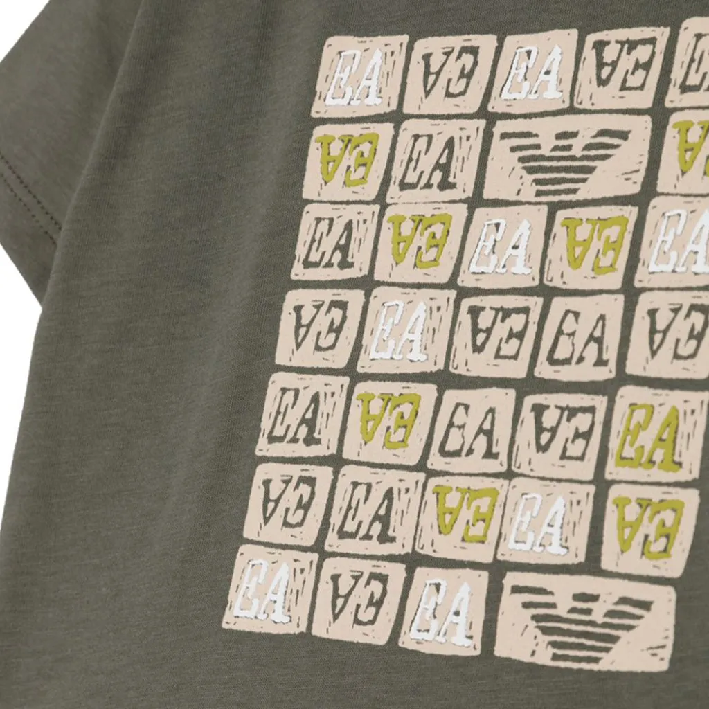 Emporio Armani Junior Logo Print Cotton T-shirt