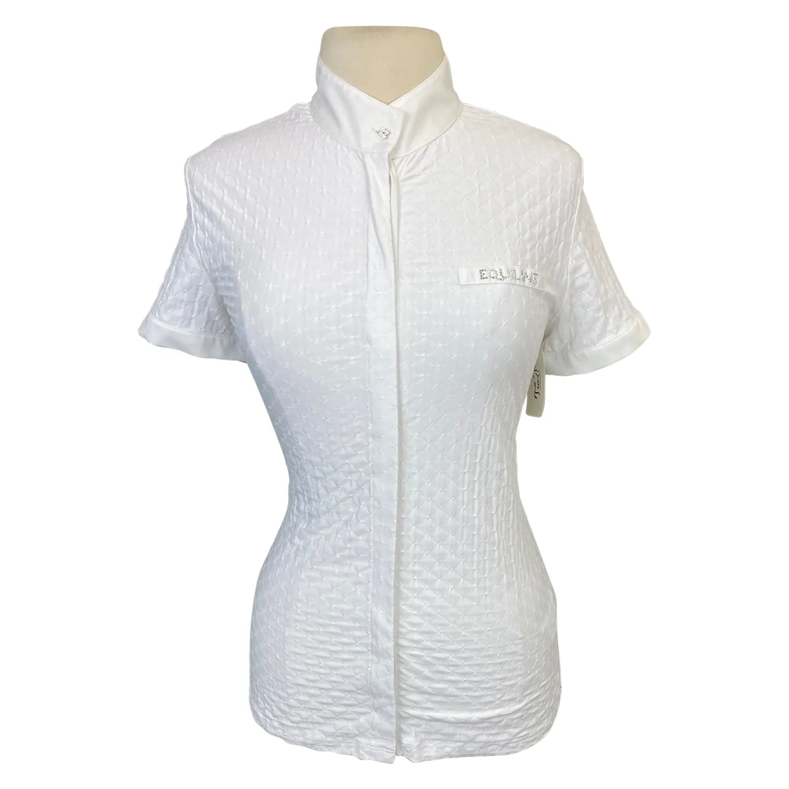 Equiline Waffle Show Shirt in White - Women's IT 48 (US 12)