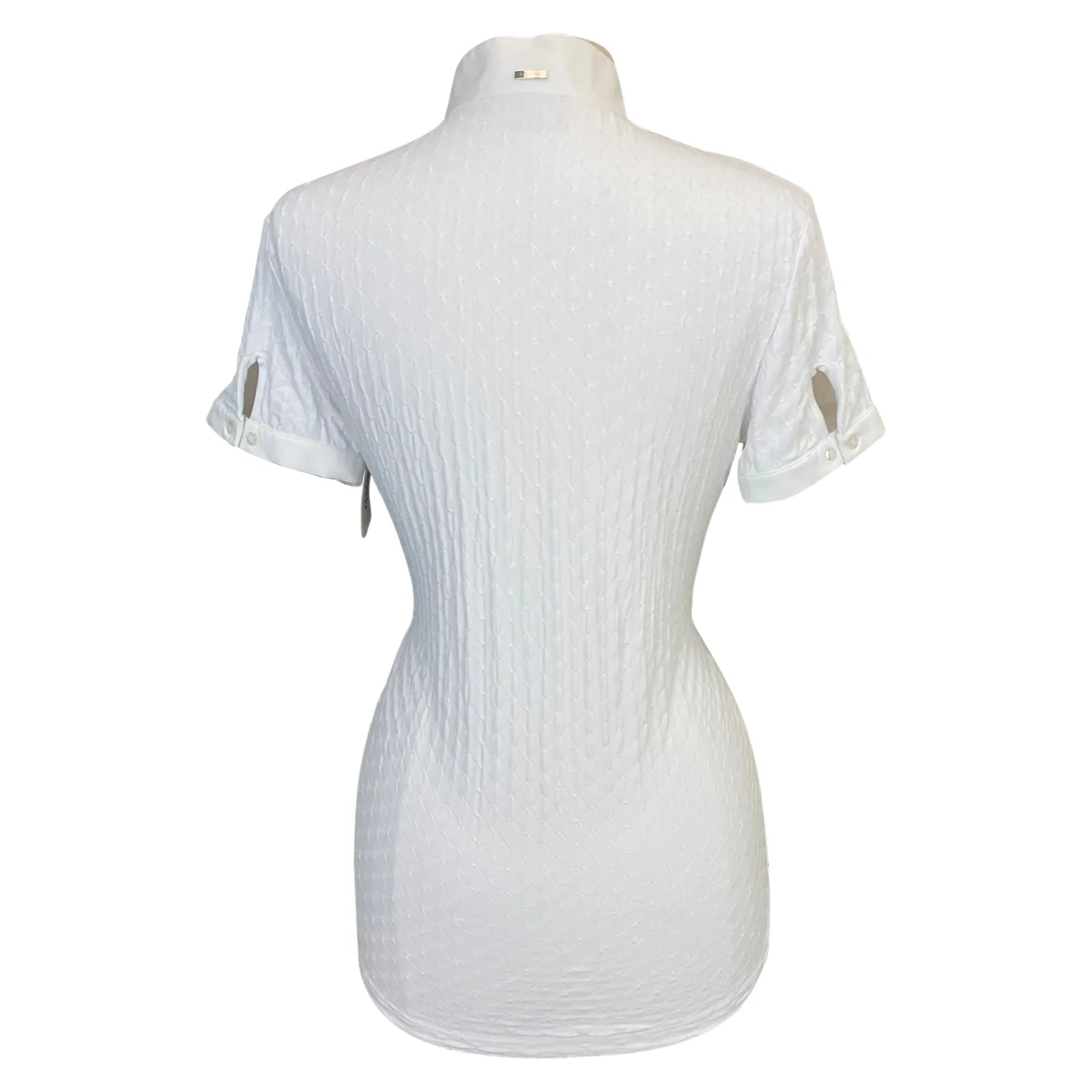 Equiline Waffle Show Shirt in White - Women's IT 48 (US 12)