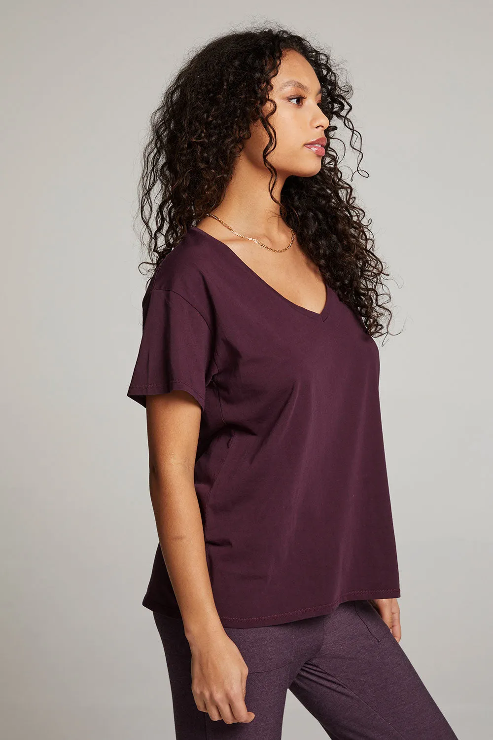 Everyday Essential Plum Perfect V Neck Tee