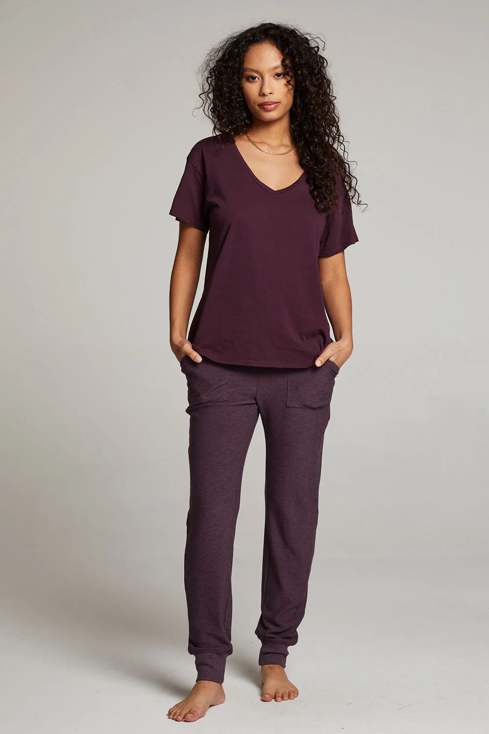 Everyday Essential Plum Perfect V Neck Tee