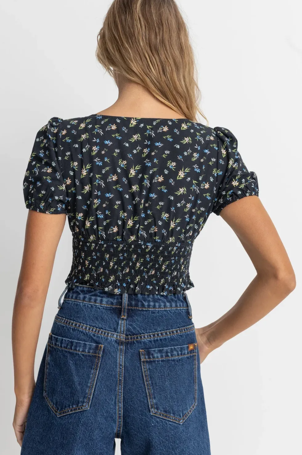 Fleur Floral Top (Black)