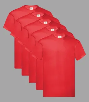 Fruit of the Loom Kid's T-Shirt, Red, 1-2 to 14-15 Years, (Pack of 5)