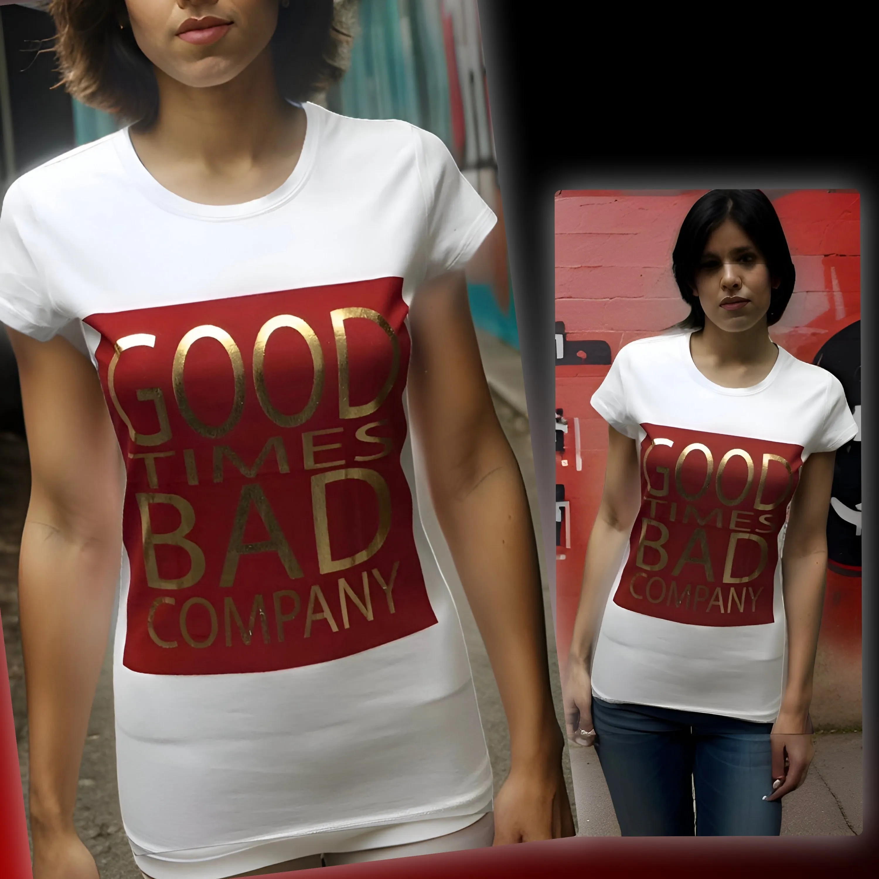 ^GOOD TIMES / BAD COMPANY^ WOMEN'S SHORT SLEEVE T-SHIRTS