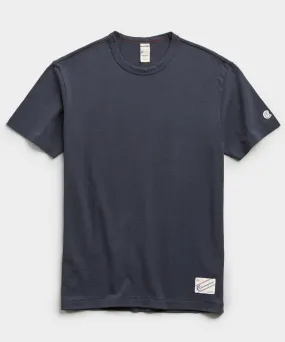 Heavy Weight Short Sleeve Jock Tag Tee in Navy