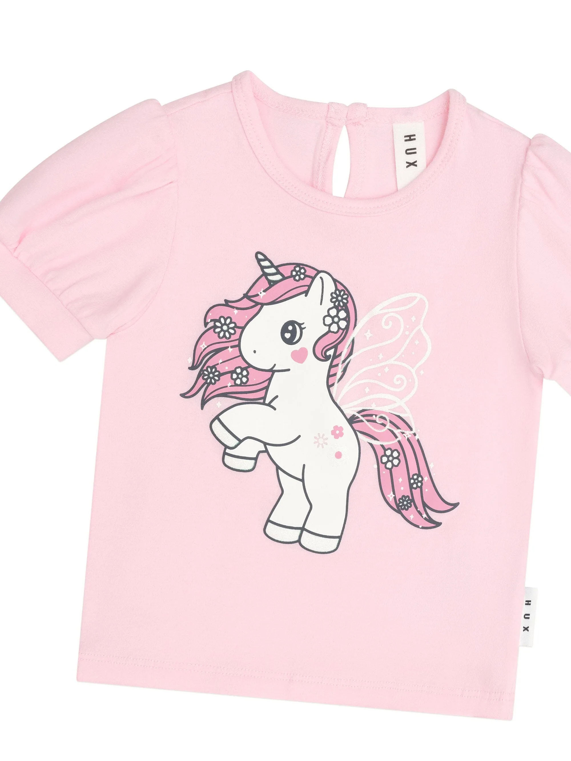Huxbaby - Flutter Unicorn Puff Sleeve T-Shirt - HB2242S24