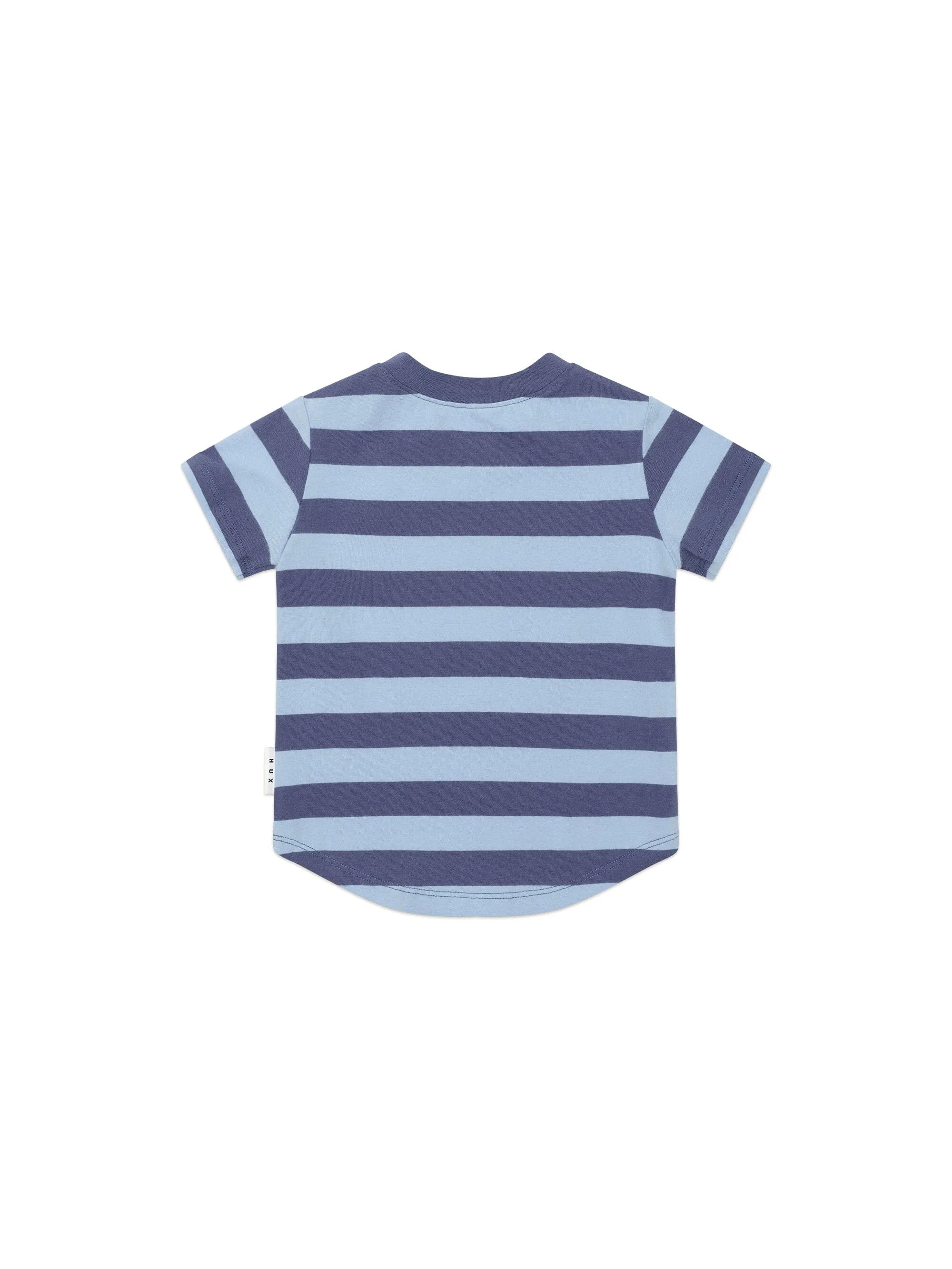 Huxbaby - Furry Hux Blue Stripe Bear T-Shirt - HB2061W25