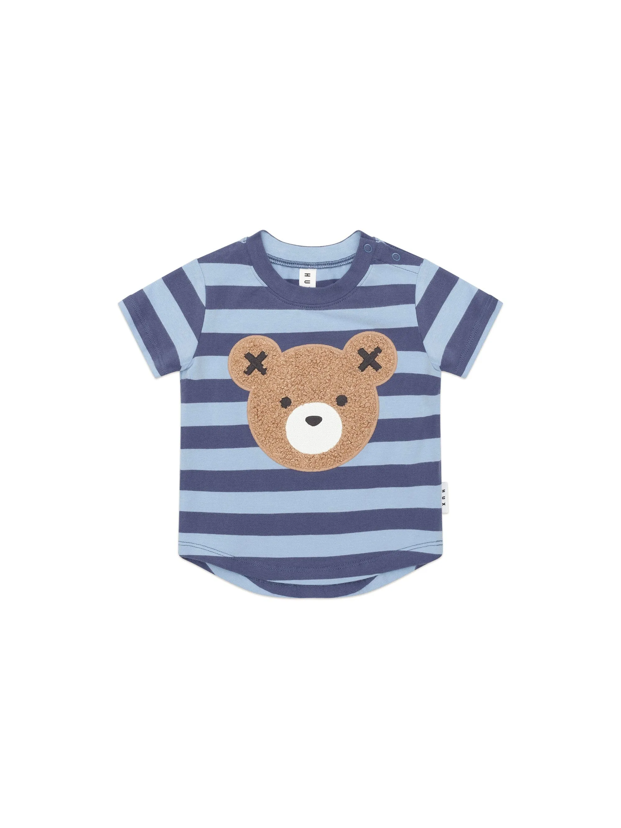 Huxbaby - Furry Hux Blue Stripe Bear T-Shirt - HB2061W25