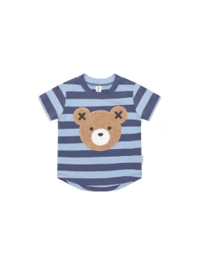 Huxbaby - Furry Hux Blue Stripe Bear T-Shirt - HB2061W25