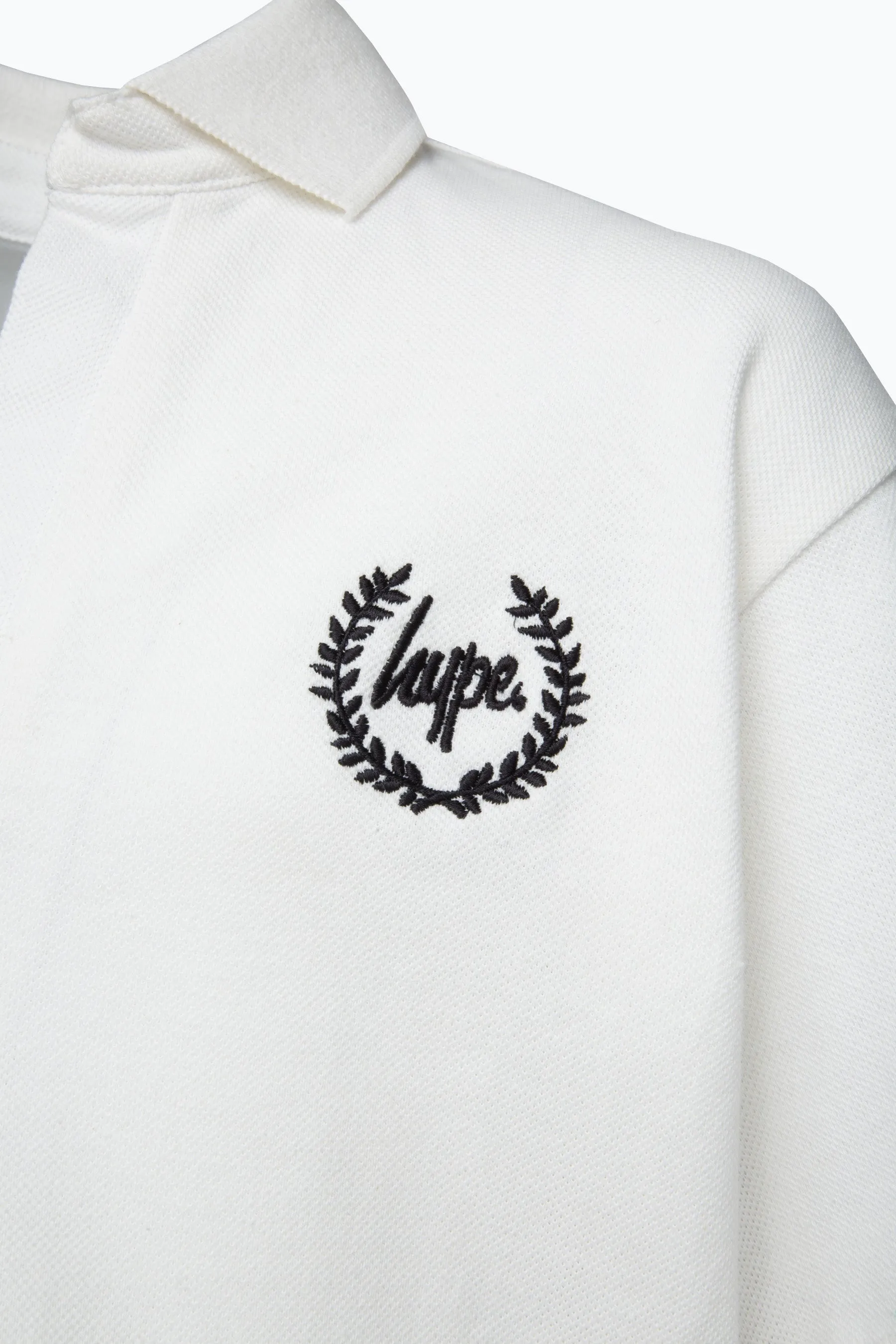 Hype Girls White Script Polo Shirt